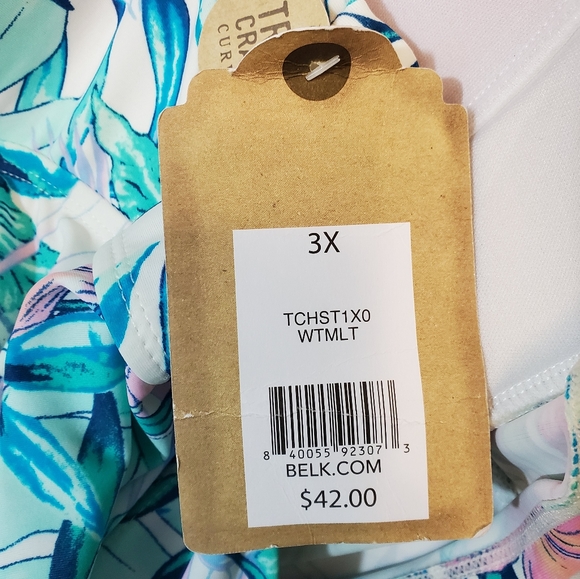 True Craft Tropical Floral Printed Tankini Swim Top - Picture 8 of 11